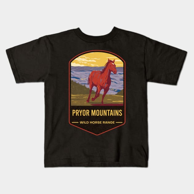 Pryor Mountains Wild Horse Range Kids T-Shirt by JordanHolmes